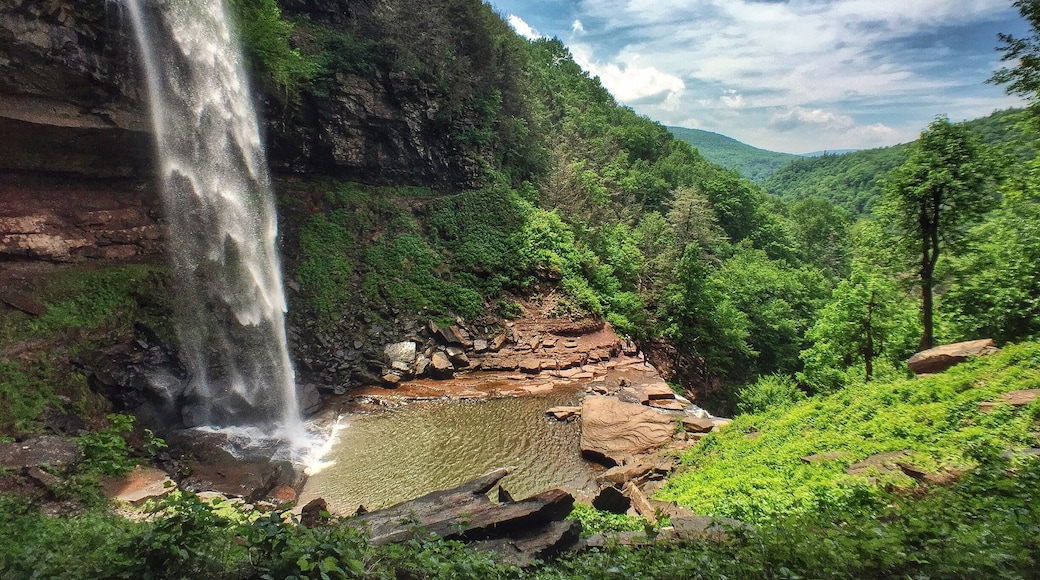 Got to see this waterfall from both the top and the bottom! Kaaterskill Falls is easily reached by a short hike from the road, and a bit more adventurous climbing and #hiking will get you to the pool between the upper and lower falls (pictured here)! #bestof5
