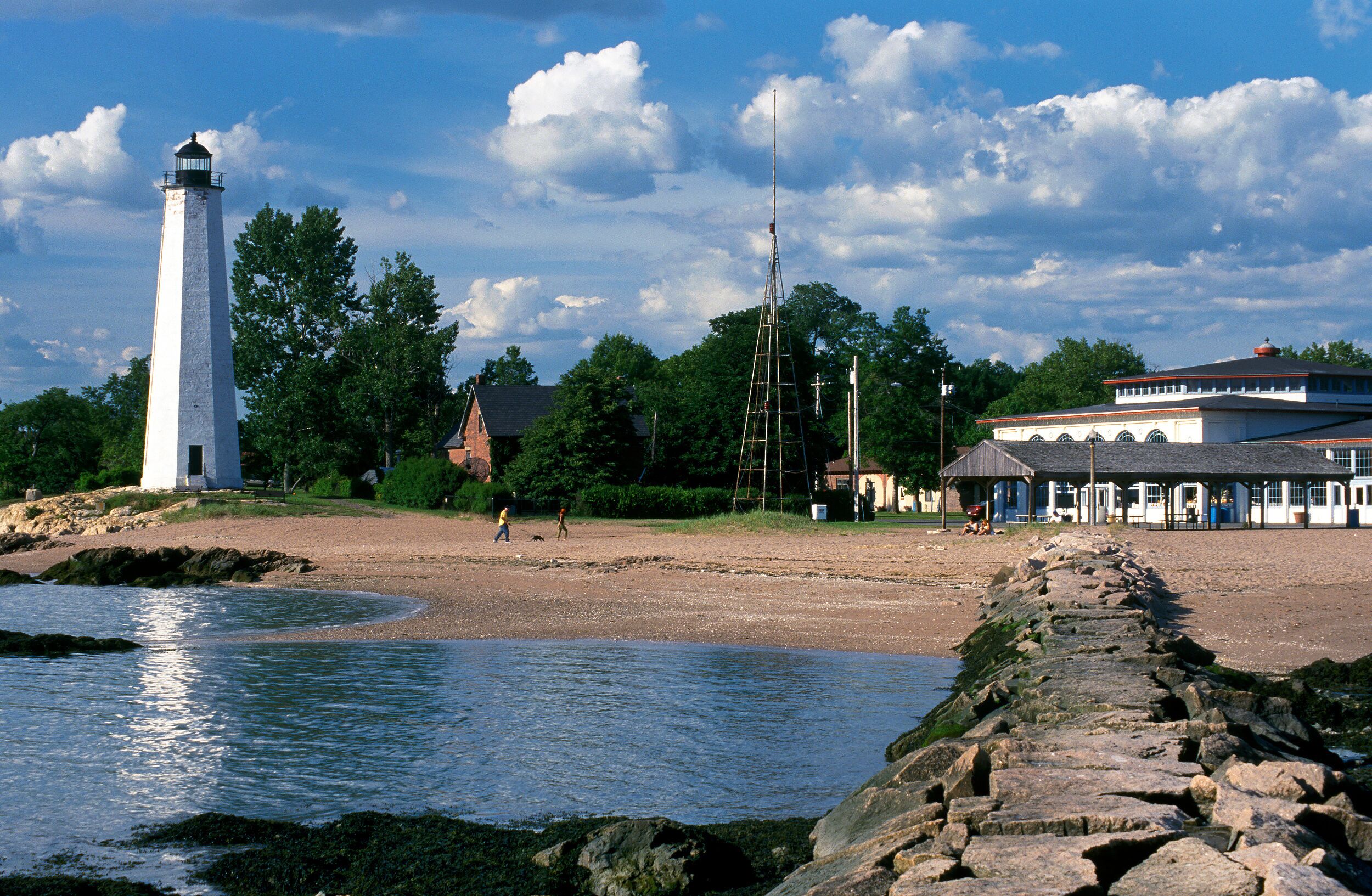 Lighthouse Point Park allows visitors to explore Five Mile point lighthouse, walk the jetty, or visit the carousel.