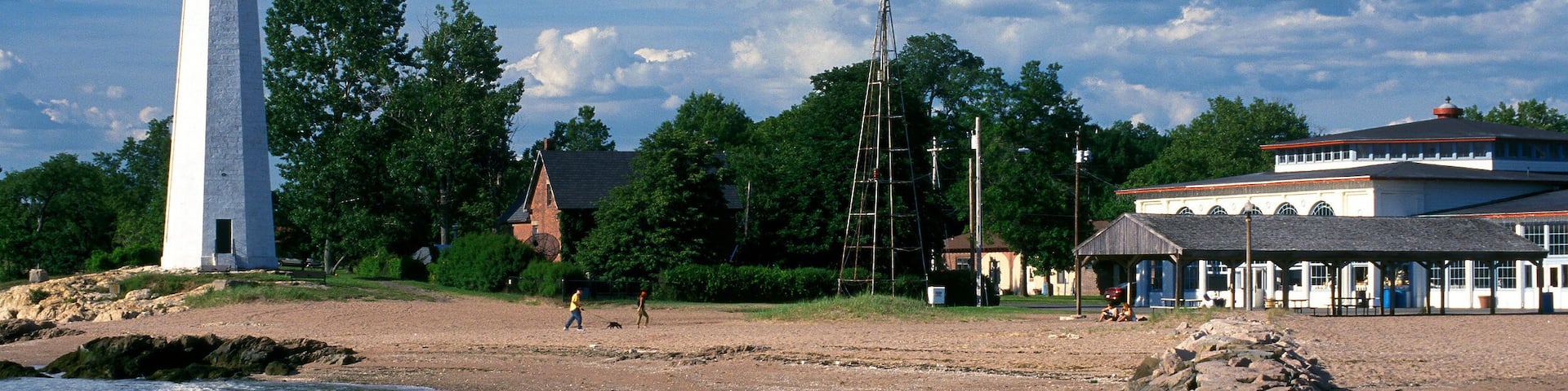 Lighthouse Point Park allows visitors to explore Five Mile point lighthouse, walk the jetty, or visit the carousel.