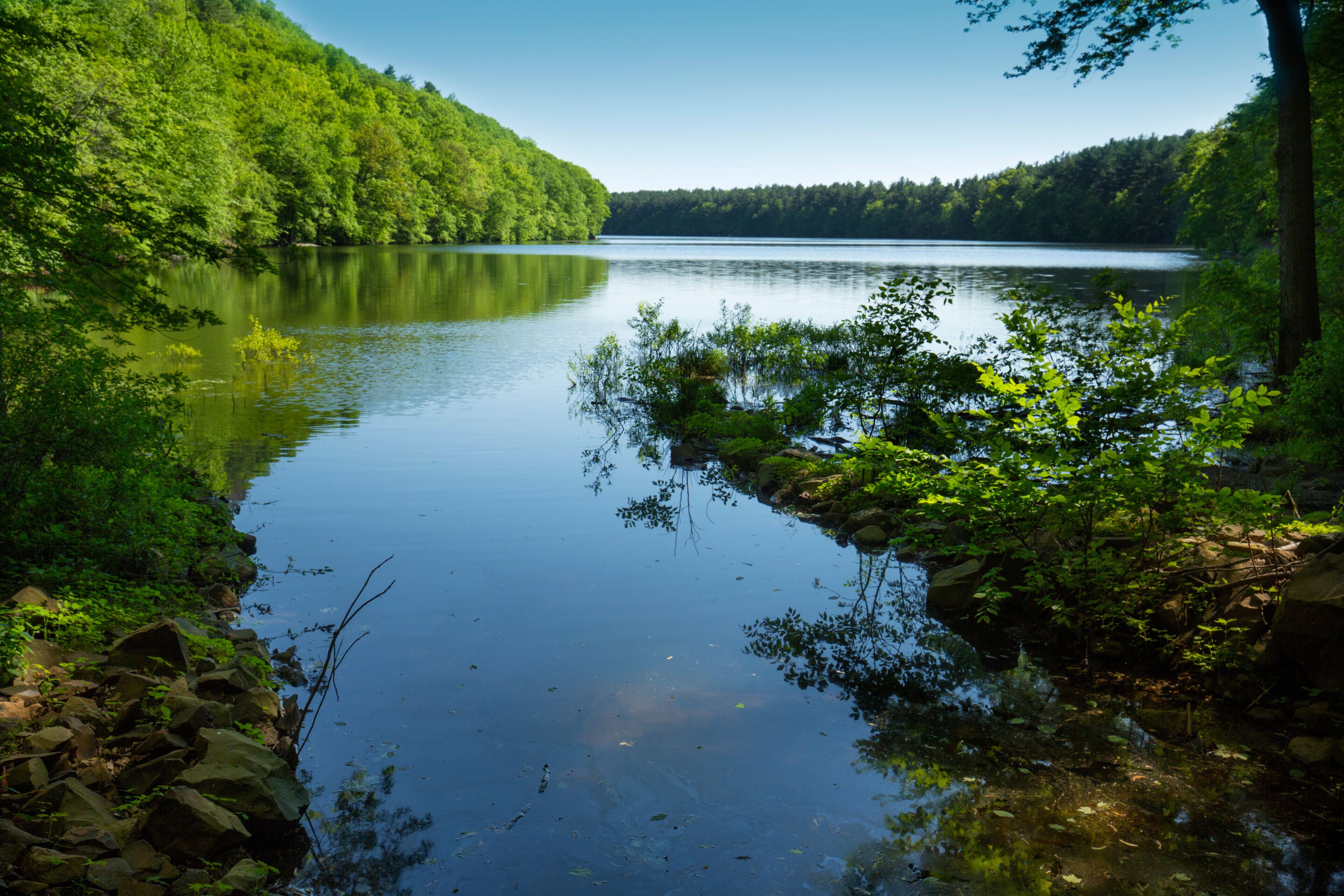Crescent Lake reservoir in Meriden's Giuffrida Park.