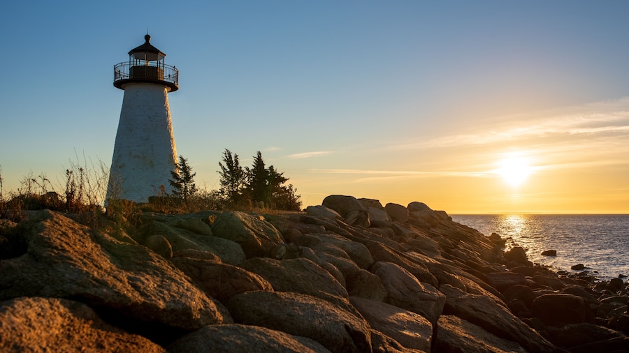 Ned Point Light in Mattapoisett, Mass. at sunrise