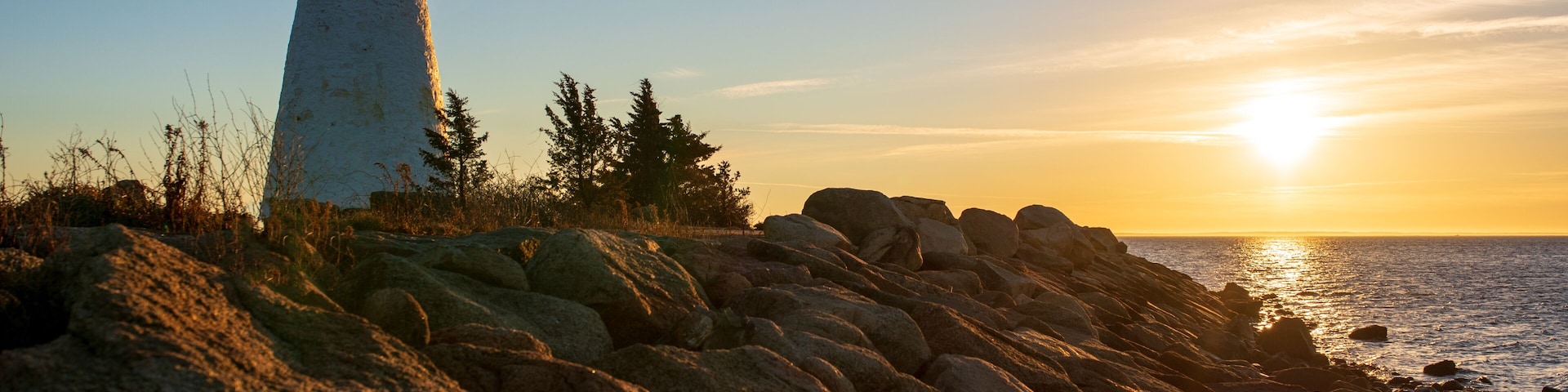 Ned Point Light in Mattapoisett, Mass. at sunrise