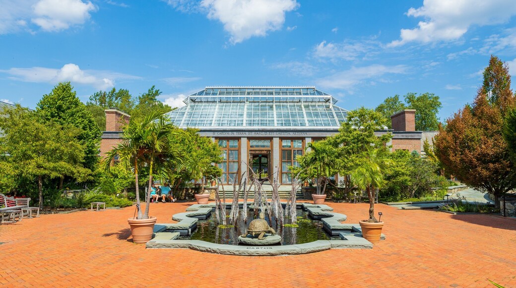 Tower Hill Botanic Garden which includes a fountain