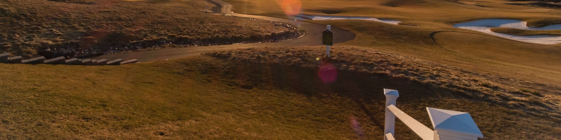 Beautiful sunset at Granite Links Golf Course in Quincy, Mass. It is located above the Quarry Hills.