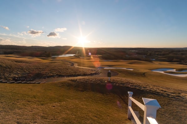 Beautiful sunset at Granite Links Golf Course in Quincy, Mass. It is located above the Quarry Hills.