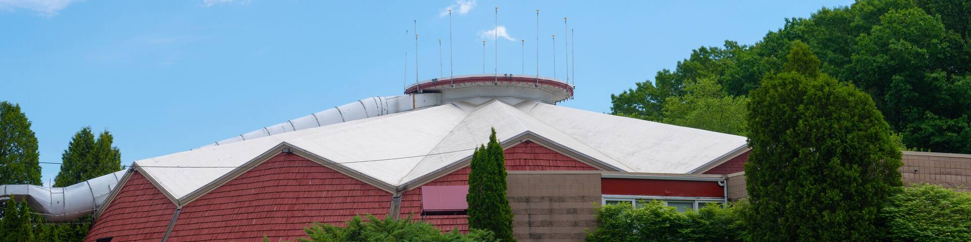 North Shore Music Theatre was built in 1954 at 54 Dunham Road in city of Beverly, Massachusetts MA, USA.