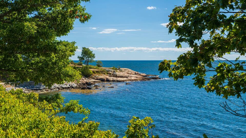 Coolidge Reservation featuring rocky coastline and general coastal views