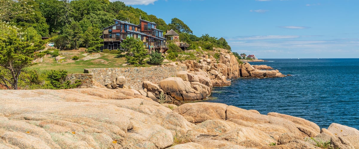 Coolidge Reservation which includes rocky coastline, general coastal views and a coastal town