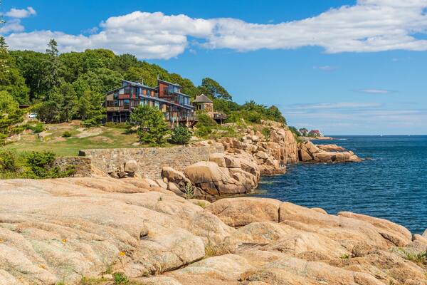 Coolidge Reservation which includes rocky coastline, general coastal views and a coastal town