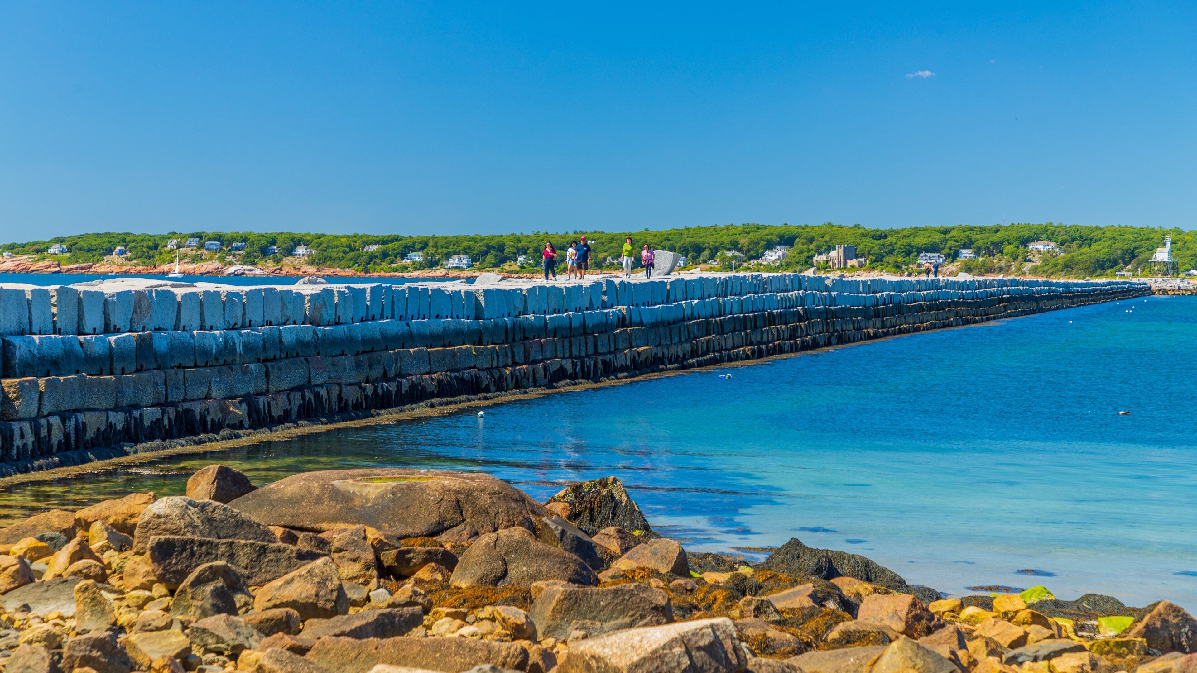 Eastern Point Lighthouse featuring general coastal views