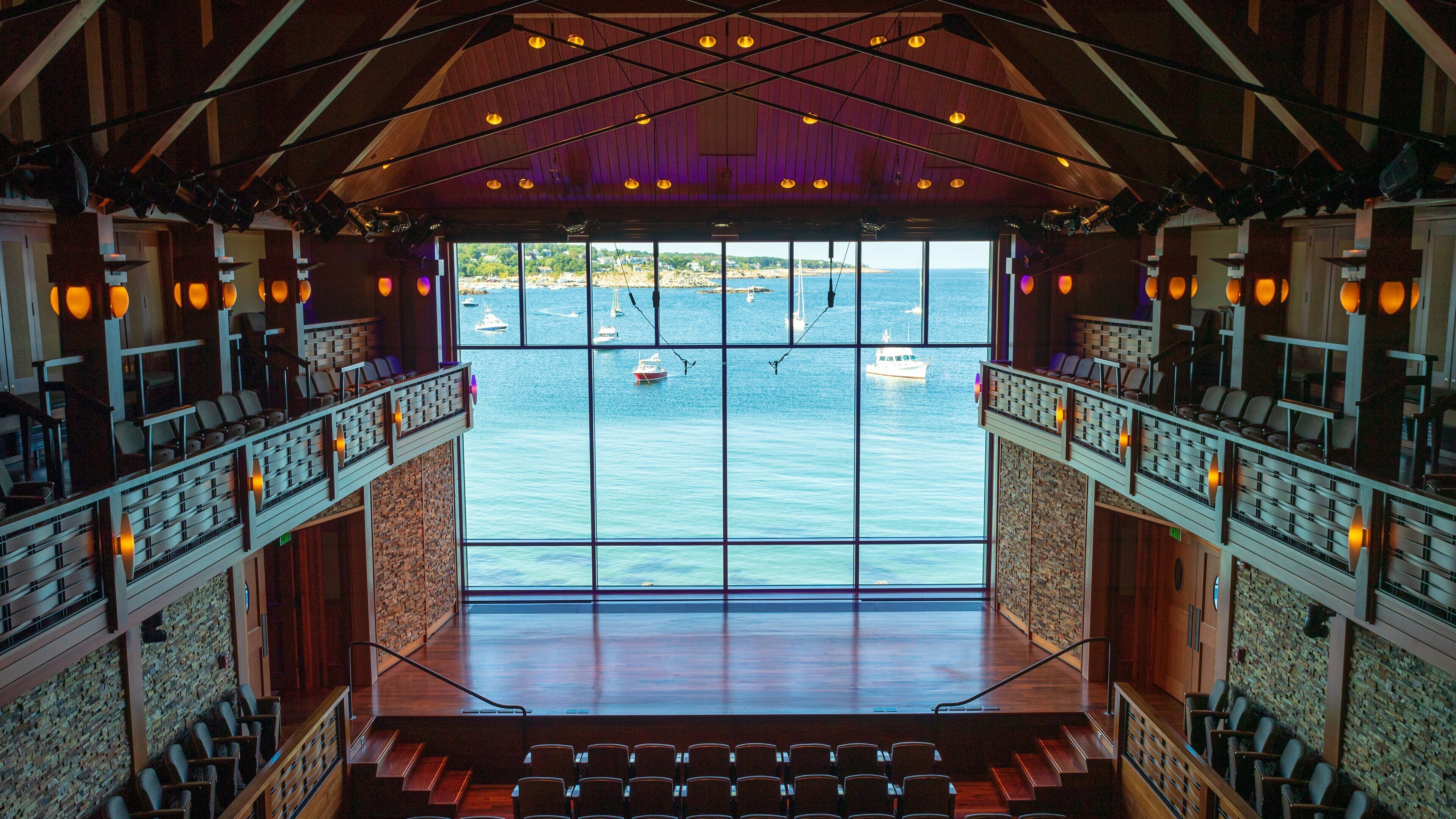 Shalin Liu Performance Center featuring theater scenes and interior views