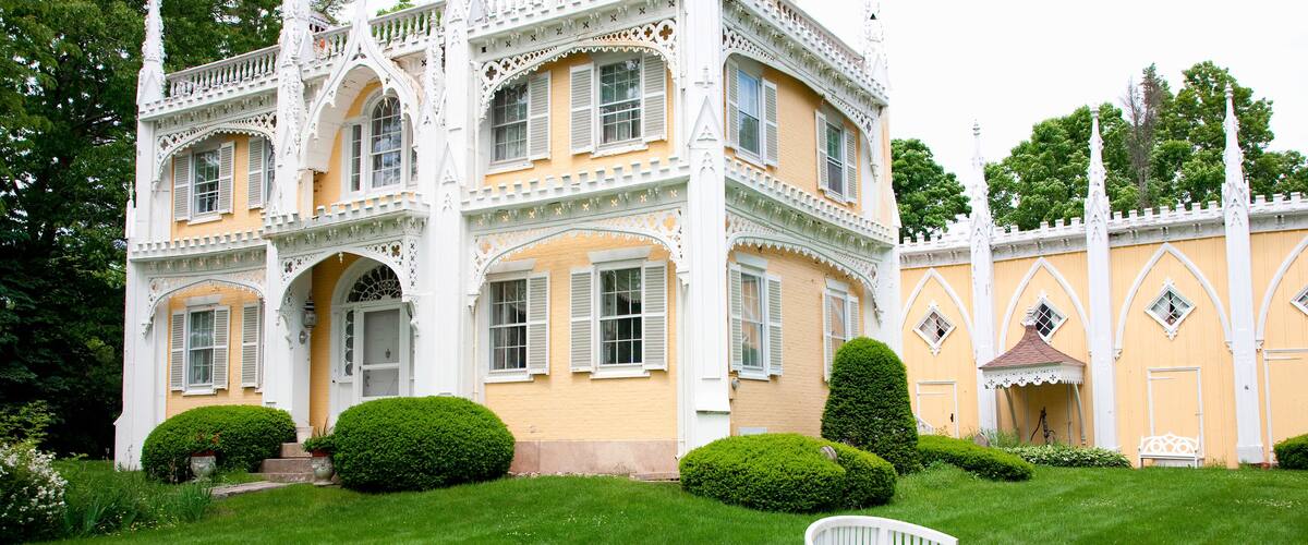 Wedding Cake House, Kennebunkport, Maine.