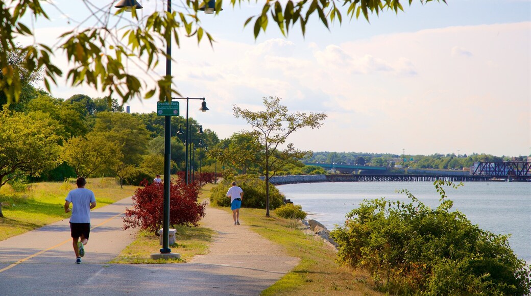East Prom Trail featuring a garden, hiking or walking and a bay or harbor