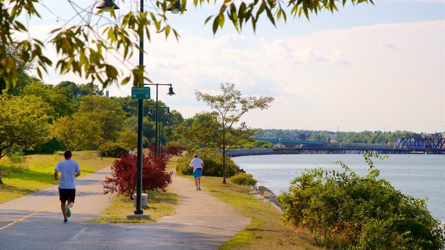 East Prom Trail featuring a garden, hiking or walking and a bay or harbor