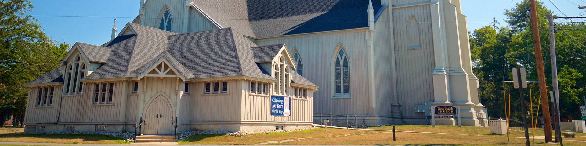 First Parish Church which includes heritage architecture and a church or cathedral