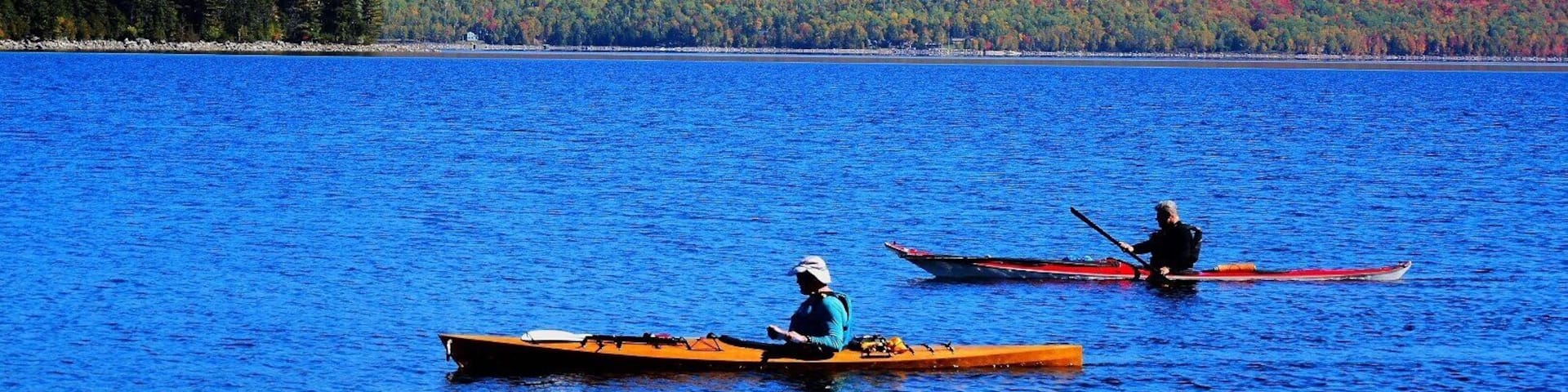 Early October is a great time for a kayak ride she n Maine.