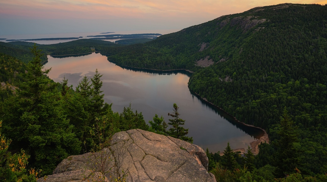Jordan Pond overlook from North Bubble in Acadia National Park
