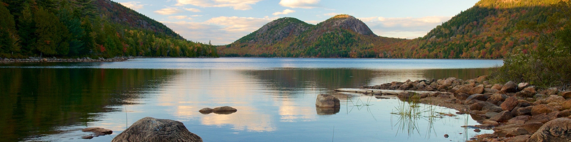 Jordan Pond featuring tranquil scenes and a pond