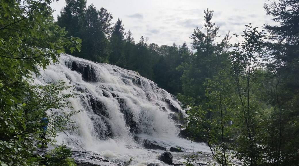 Bond falls are a must see when visiting the western UP in Michigan. There's a walkway that takes you to the top so you can see all the other little falls and the dam at the top. Well worth the drive from the porcupine mountains!