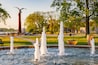 La Crosse Riverside Fountain at Dusk