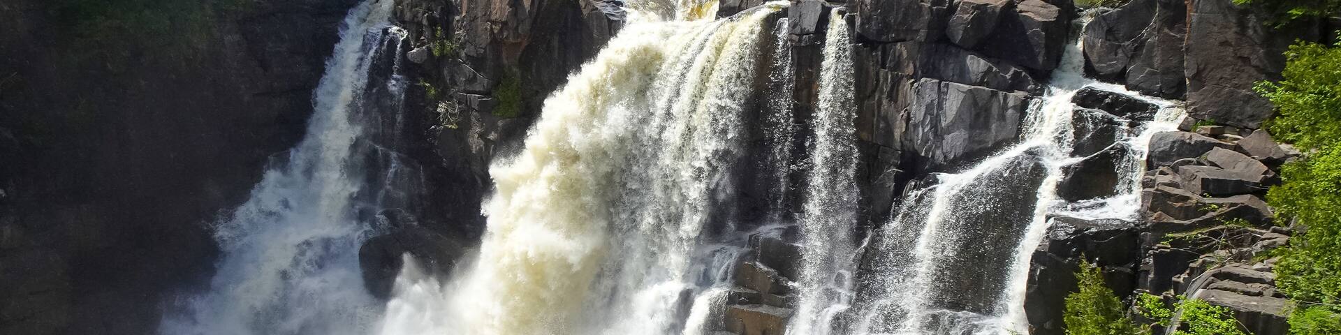 High Falls, Pigeon River, Minnesota, Waterfall in Summer