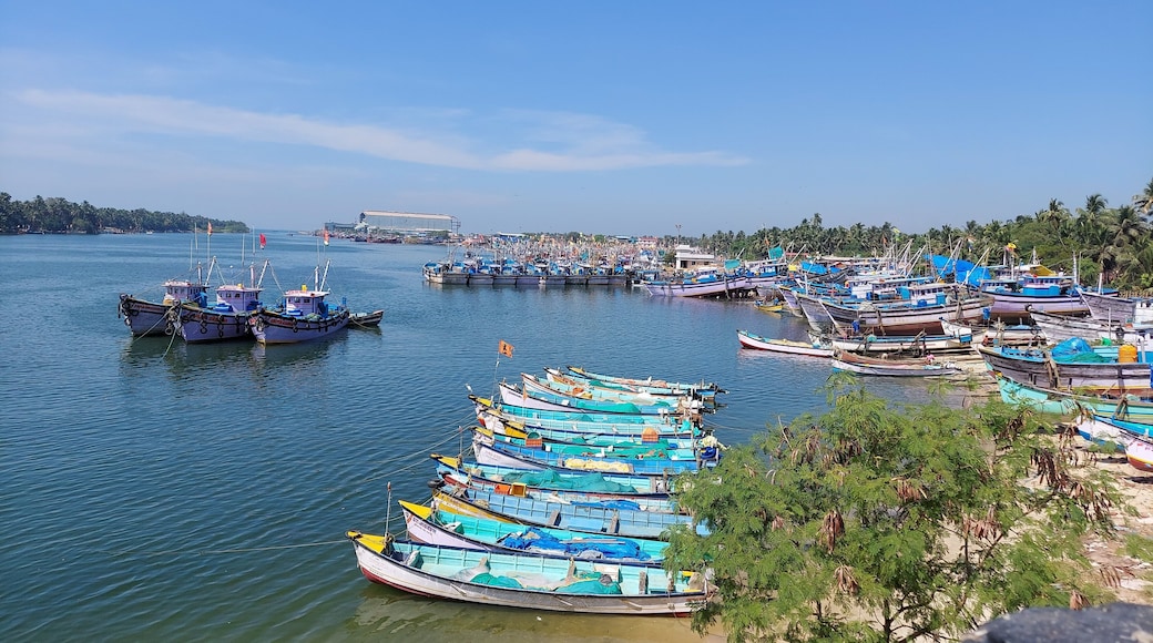 Boats at the Malpe fishing harbor at Malpe, Udupi, Karnataka, India