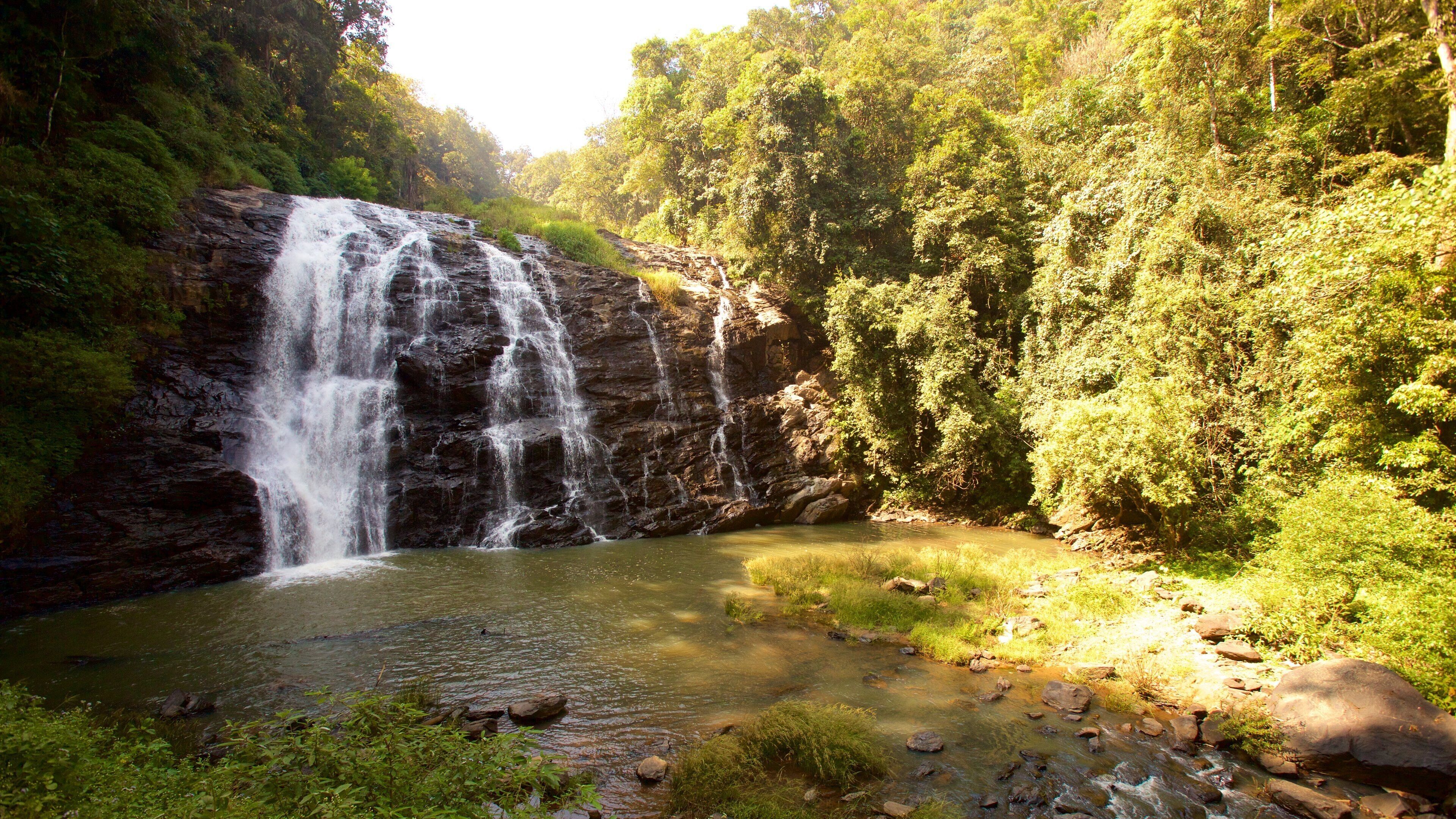 Madikeri featuring a pond, a lake or waterhole and a waterfall
