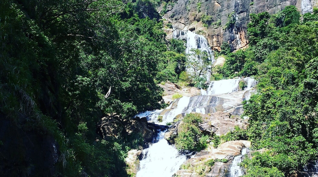 A spectacular waterfall in the Hill Country of Sri Lanka
