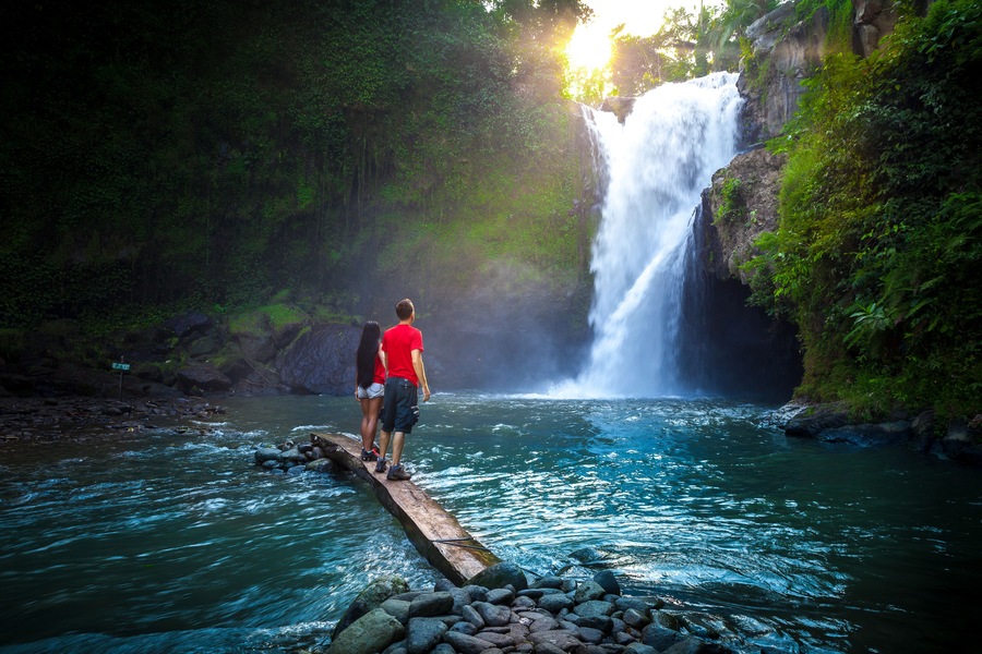 Waterfall Tegenungan hidden in the tropical jungle island Bali, Indonesia, Shutterstock ID 460505437, Purchase Order: -