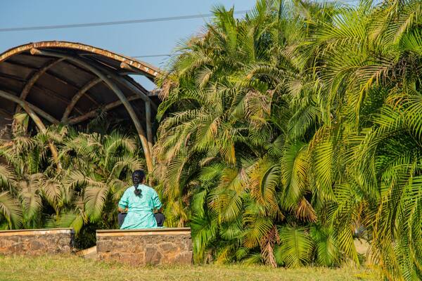 Central Park, Navi Mumbai showing a garden as well as an individual femail