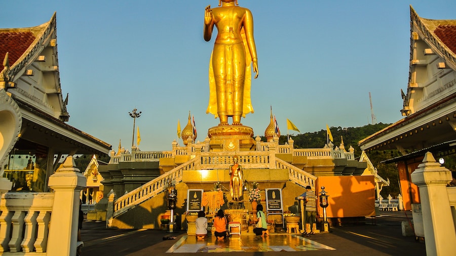 Phra Buddha Mongkol Maharaj standing Buddha in HatYai Songkla province Thailand