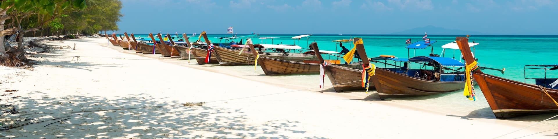 White sand beach of Bamboo island view, Phi Phi, Thailand