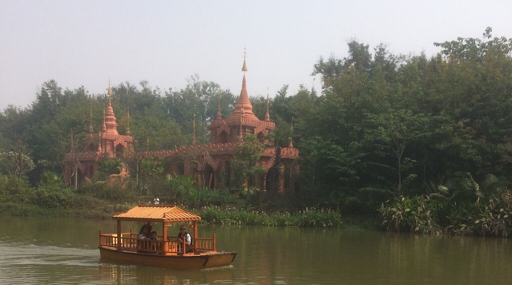 Boat on The lake in Manting park, Jinghong.