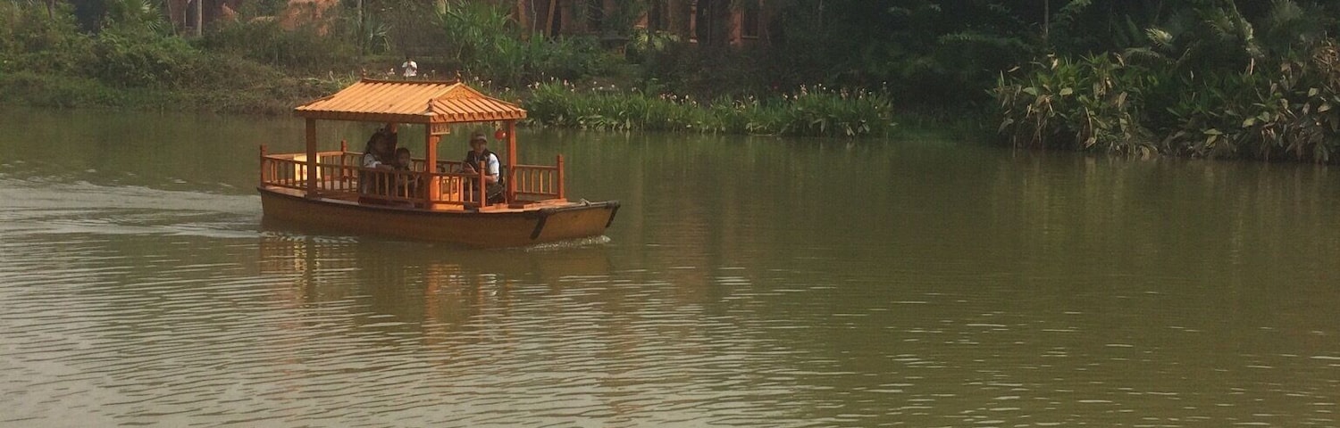 Boat on The lake in Manting park, Jinghong.