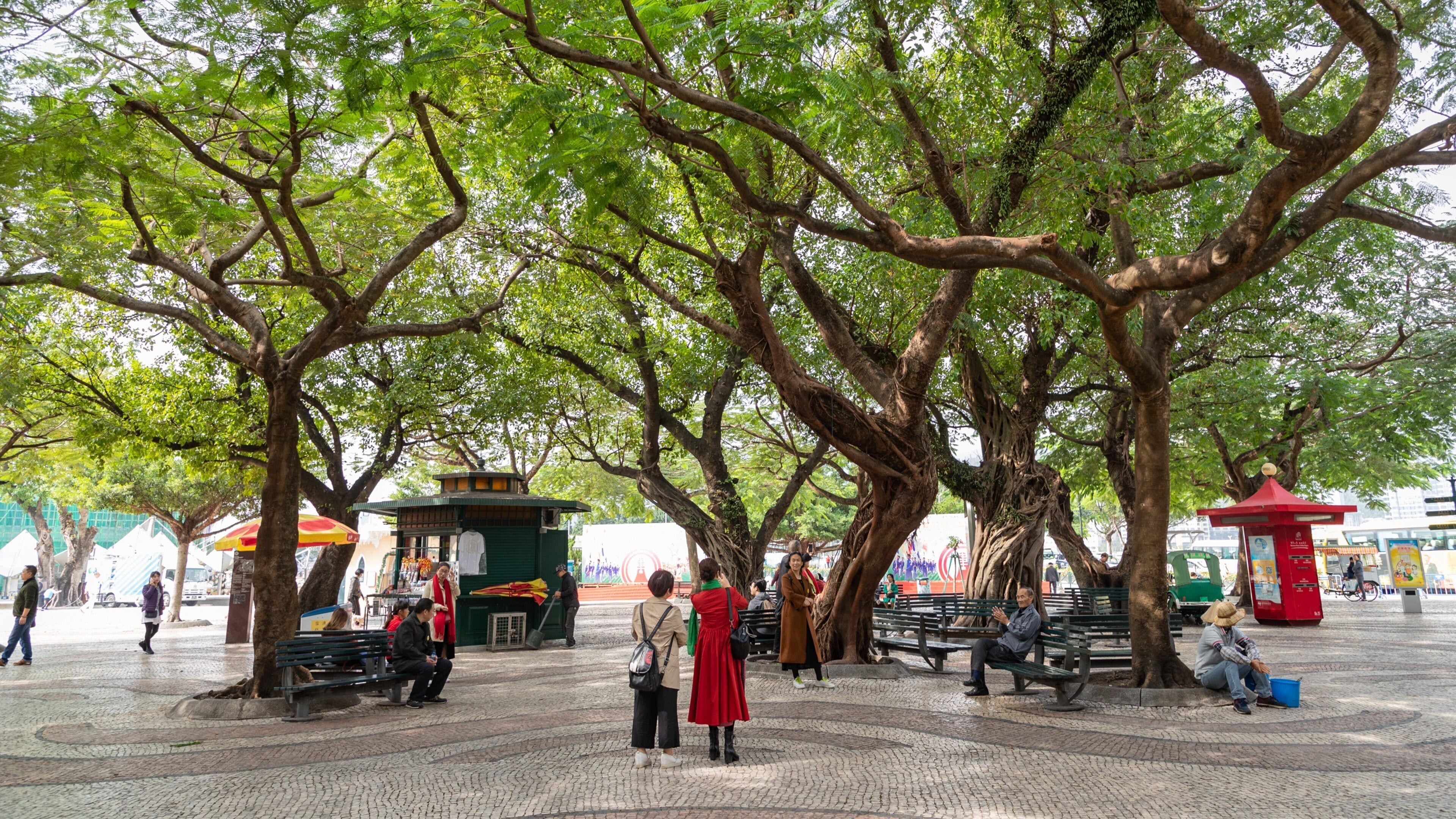 Barra Square featuring a square or plaza and a park as well as a couple