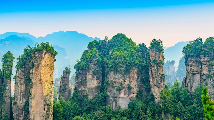 Zhangjiajie. Huangshi Stockaded Village Scenic Spot (Huangshizhai). Located in Wulingyuan Scenic and Historic Interest Area
