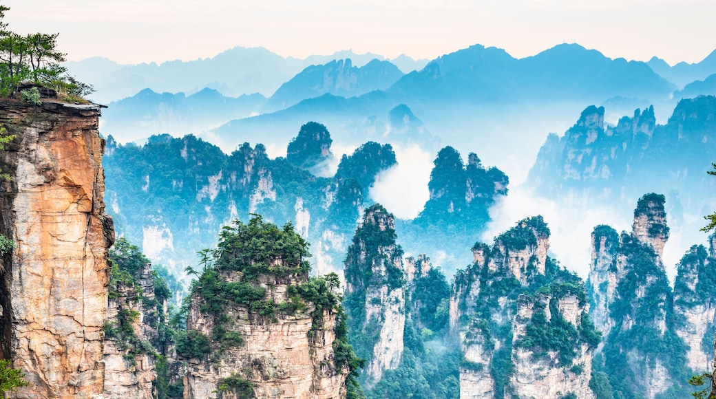 Landscape of Zhangjiajie. Taken from Old House Field. Located in Wulingyuan Scenic and Historic Interest Area which was designated a UNESCO World Heritage Site as well as AAAAA scenic area in china.