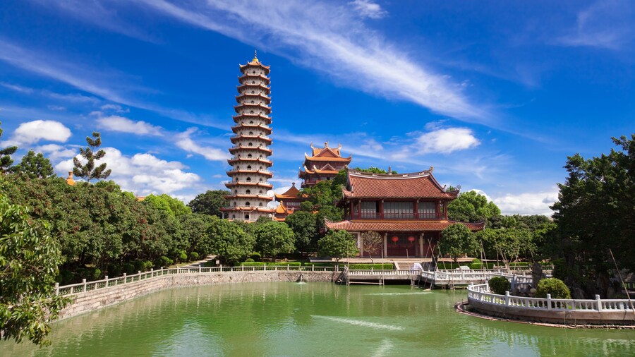 Chinese Pagoda of Xichan temple in Fuzhou,China. Xichan temple dating from thousand years ago is very famous place for buddhism in southeast of China.; Shutterstock ID 48480415; Purchase Order: -