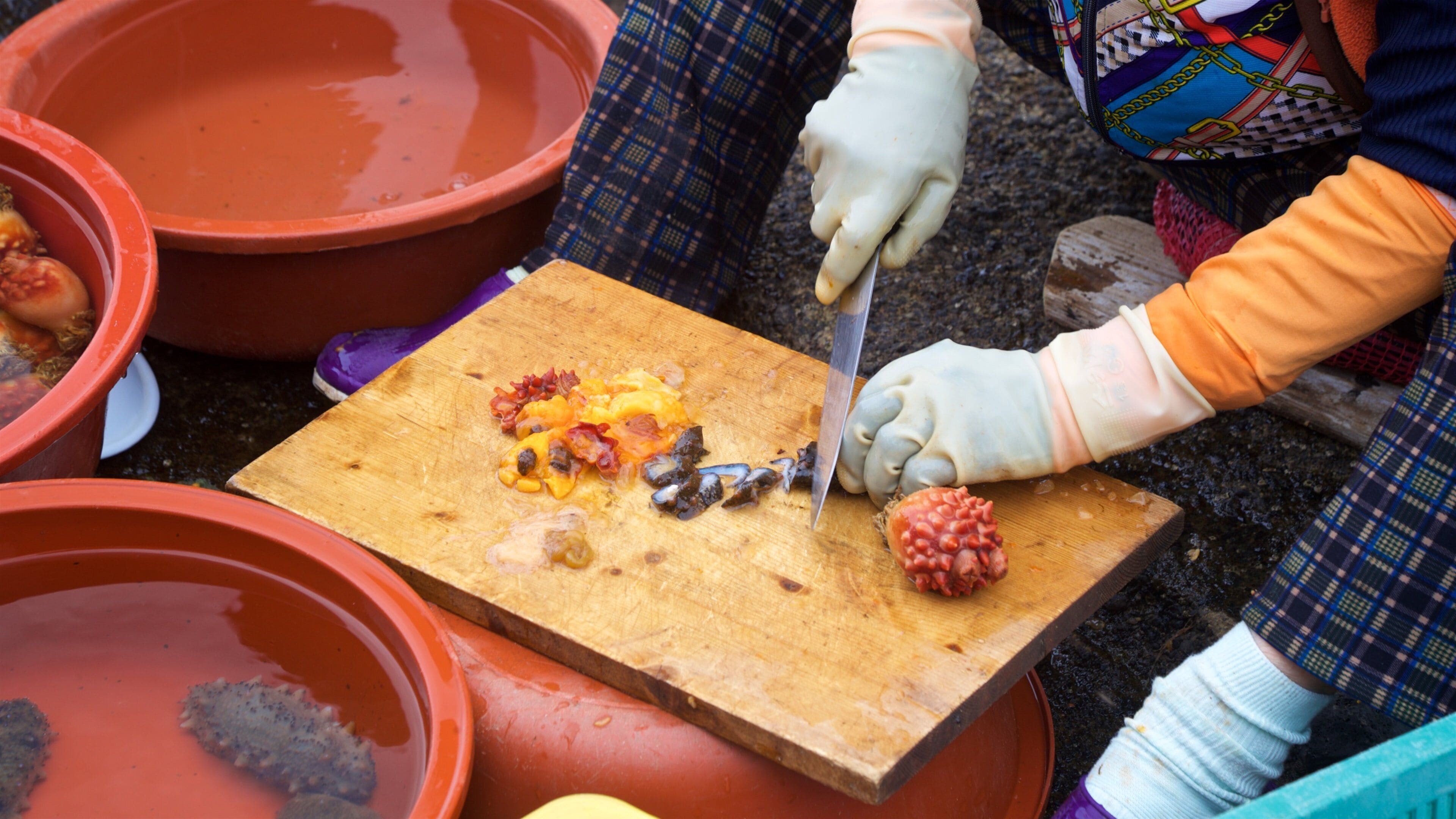 Yongmeori Coast featuring food
