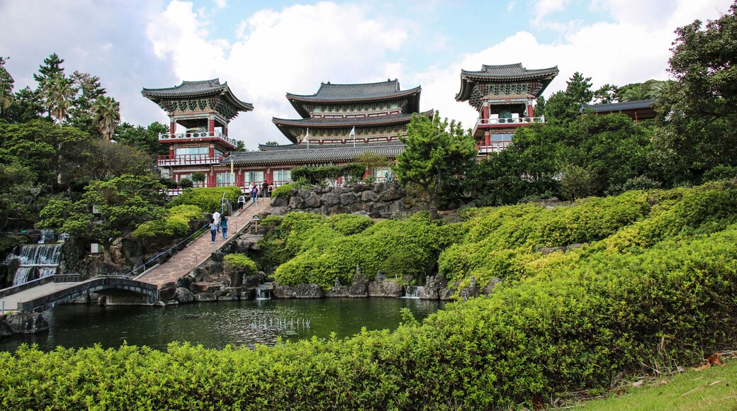 Yakcheonsa Temple is the biggest temple in Jeju, South Korea