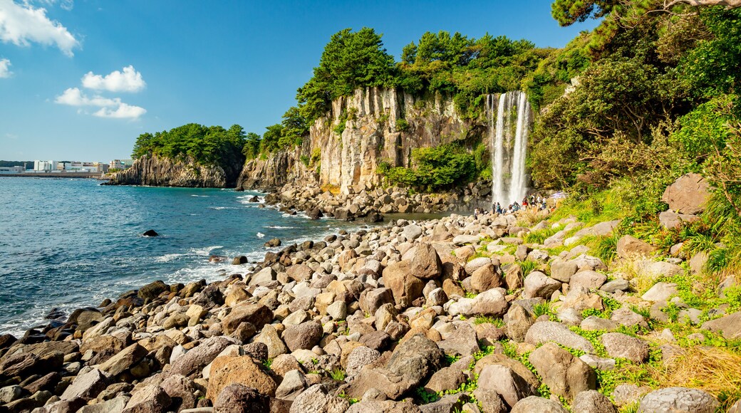 Jeongbang Waterfall in Seogwipo, Jeju, South Korea