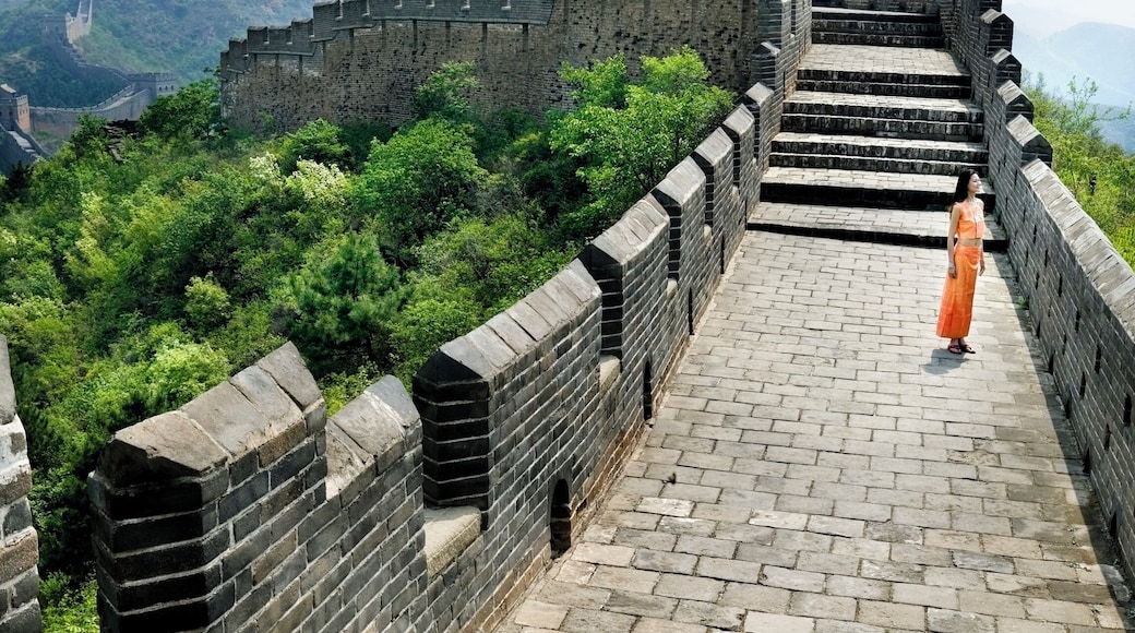 Young woman on Great Wall of China