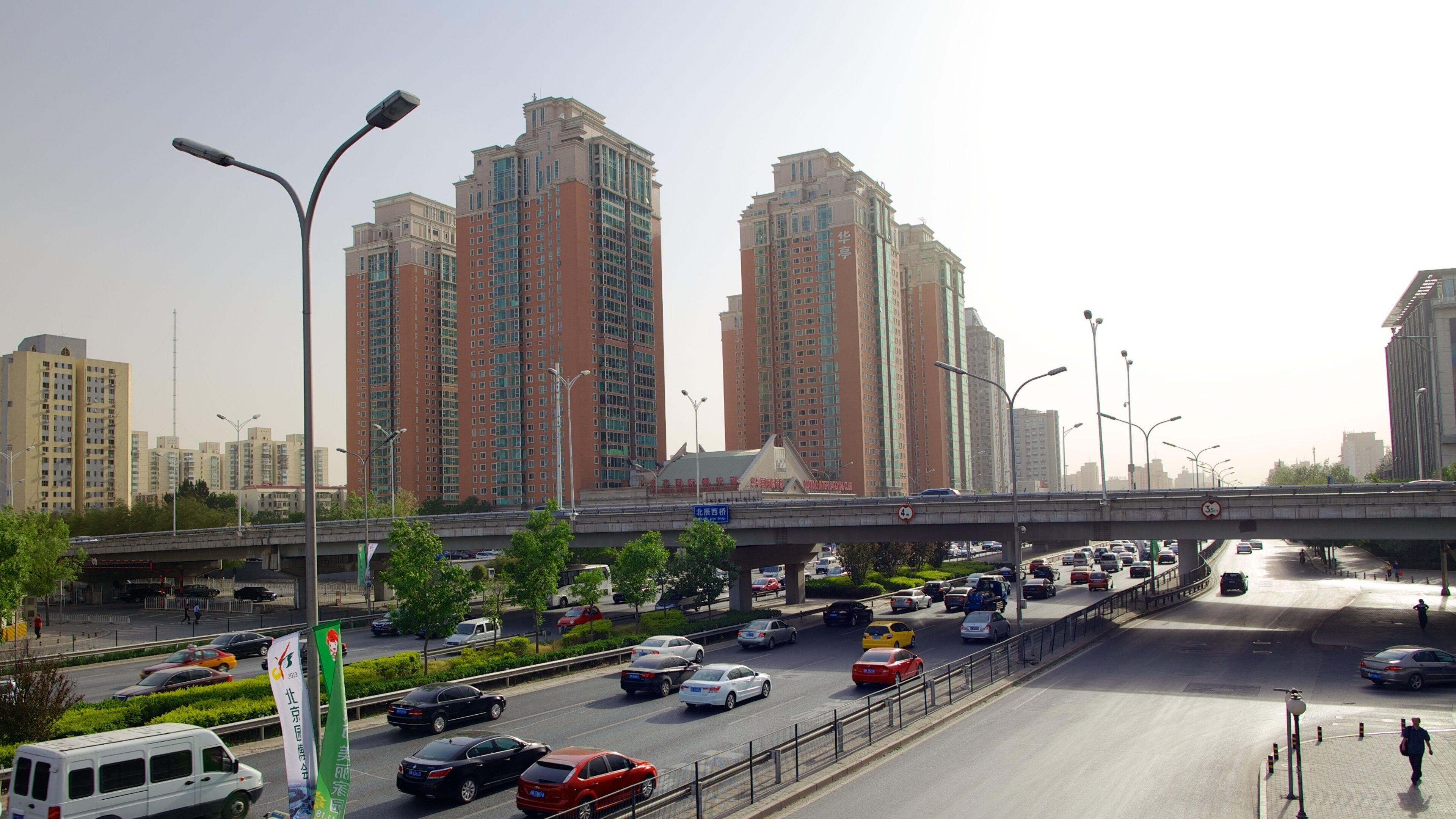 Beijing som viser blokk, by og bro