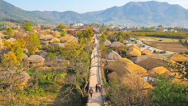 Naganeupseong Folk Village during autumn in Suncheon, A Traditional Hanok Village in South Korea.