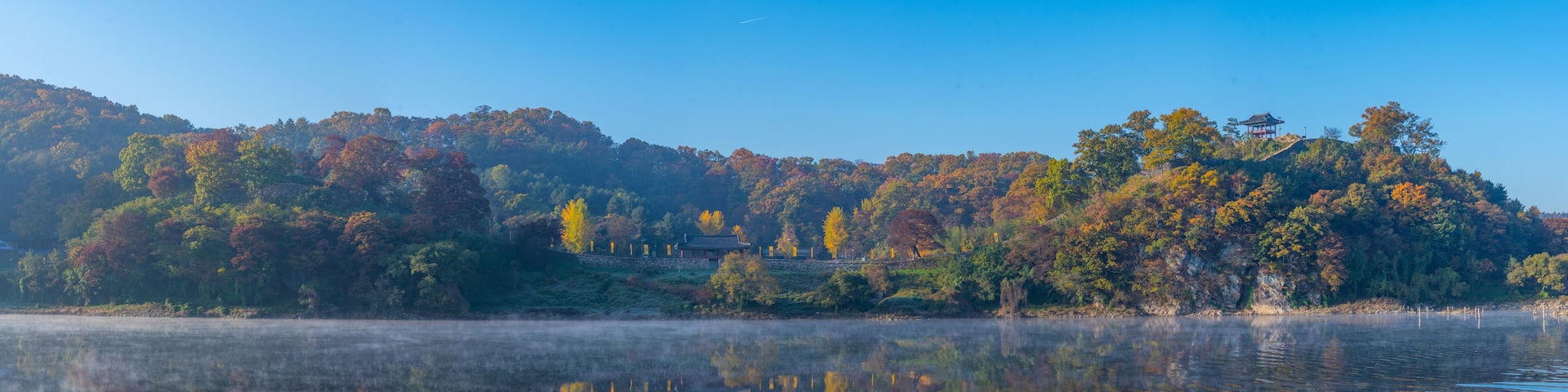 Reflection of Gongsanseong fortress in Gongju, Republic of Korea