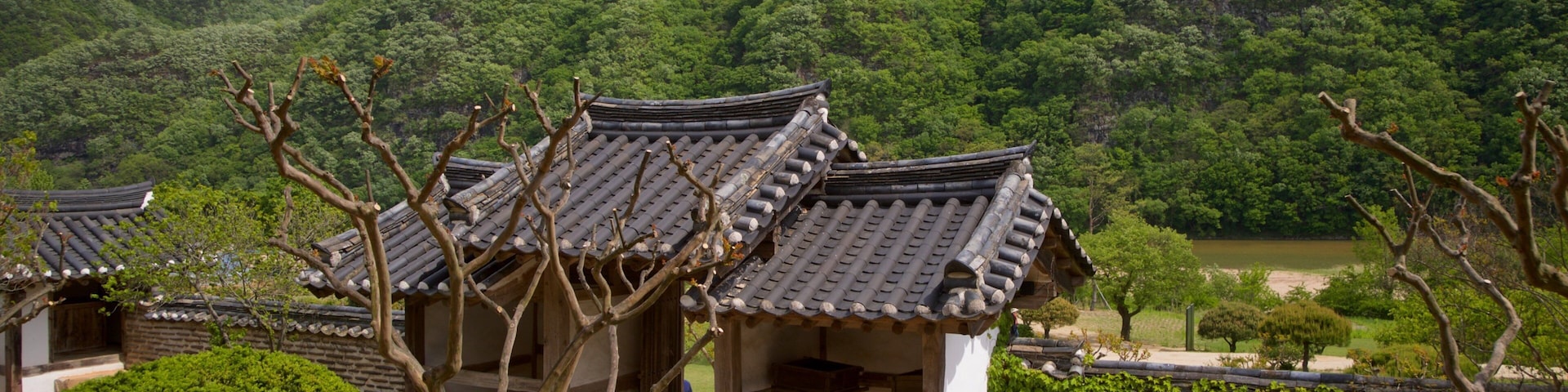 Byeongsanseowon Confucian Academy which includes tranquil scenes and heritage elements as well as a small group of people