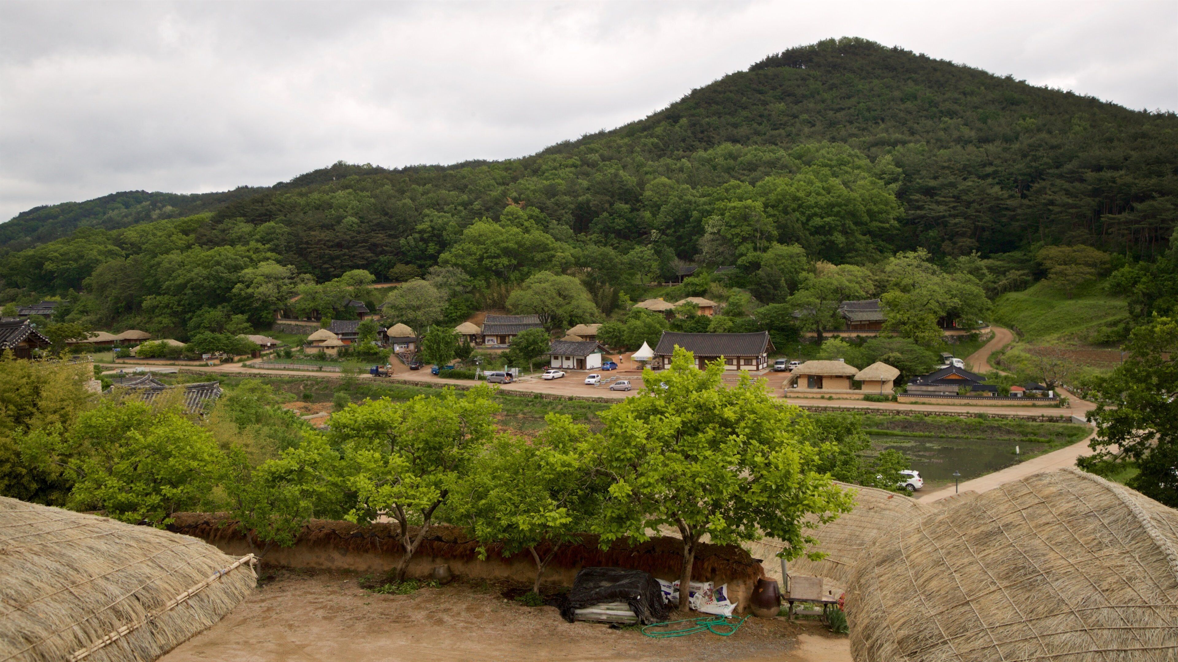 Yangdong Folk Village which includes a small town or village and landscape views