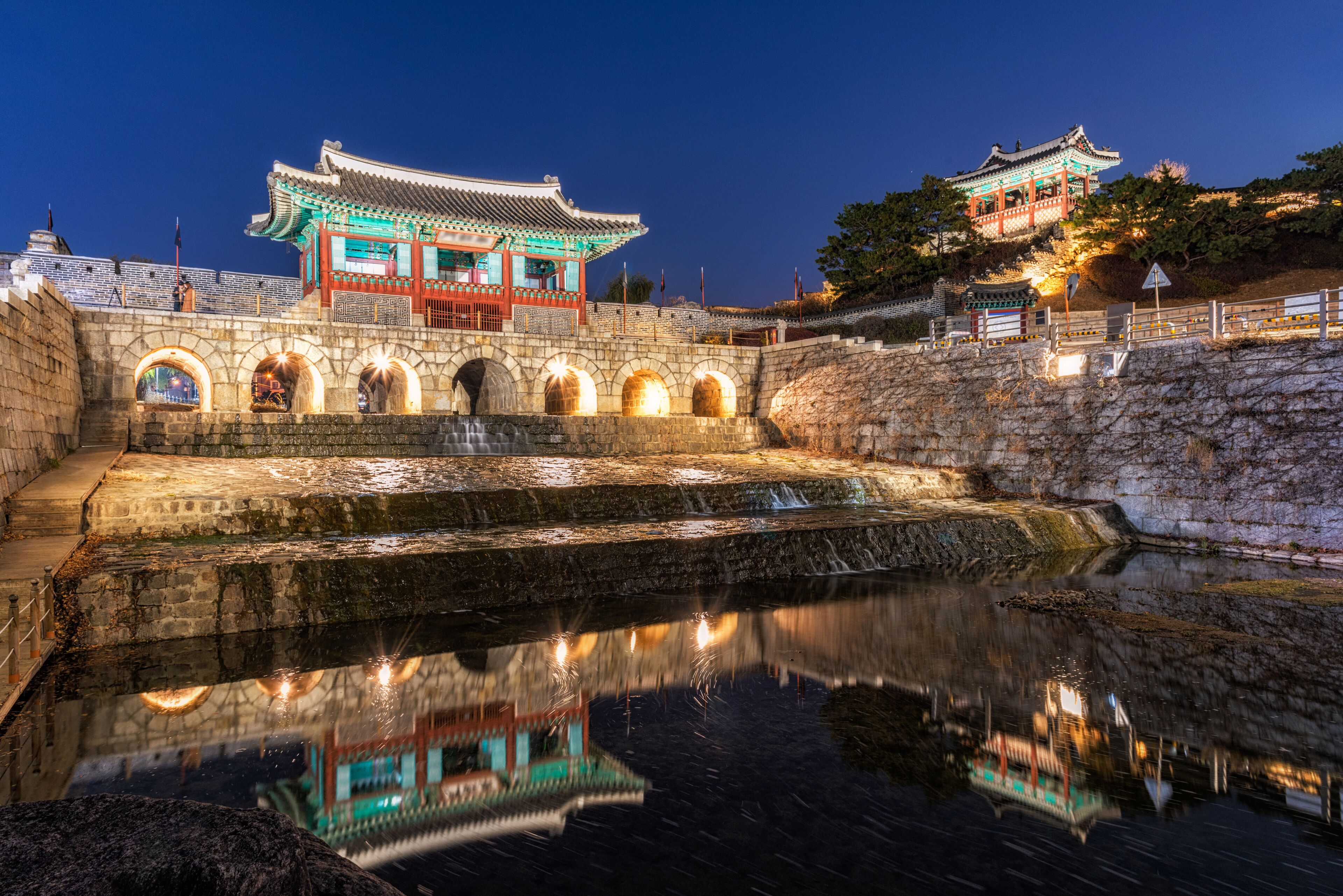 Hwahongmun Gate (Buksumun) in Hwaseong Fortress at suwon,Korea