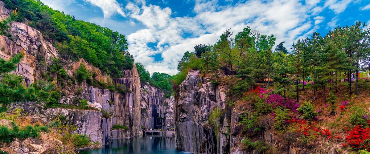 Granite valley The emerald green embrace. At pocheon Art valley, seoul korea.