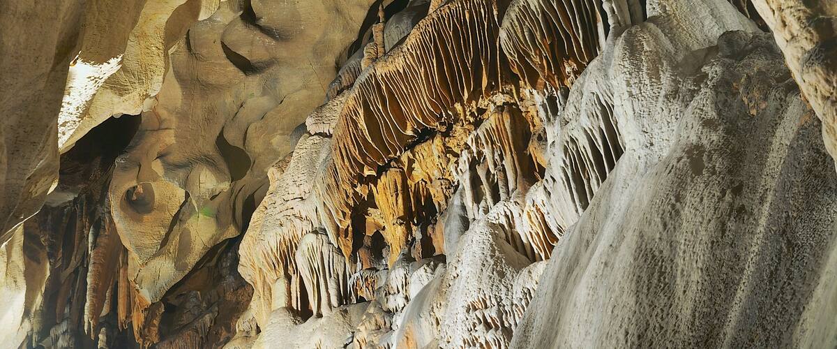 Gosu limestone cave in Danyang, South Korea. Called the "underground palace" and formed over 450 million years ago.